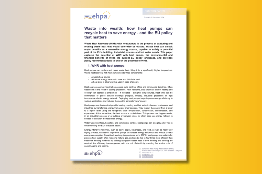 Waste into wealth position paper on excess heat recovery by industrial heat pumps (December 2024)